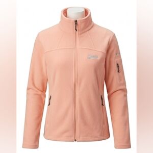 Columbia Fast Trek Florida Peach Colored Fleece Zip-Up Jacket Sz L Womens